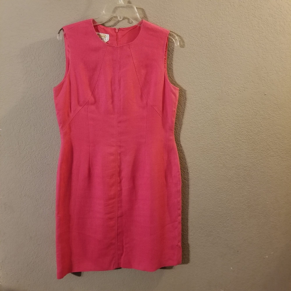 Talbots Petites Womens Irish Linen Sleeveless Lined Sheath Dress Size 12P